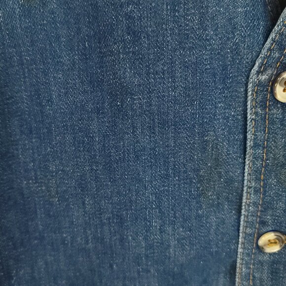 Vtg Levi's Panatela Vest Men’s Med? Blue Denim Western 70s Distressed Thrashed - Picture 5 of 13